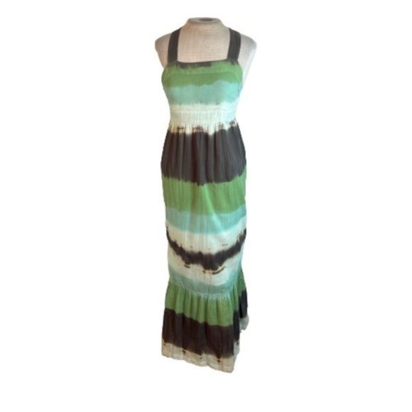 O'Neill Dresses & Skirts - O'Neill Tie Dye Maxi Dress Green Brown S Small